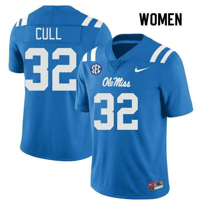 Women #32 Nick Cull Ole Miss Rebels College Football Jerseys Stitched Sale-Power Blue
